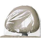 House Brand Clear Plastic Headrest Cover, 9.5" x 14.5", Box of 250 - House Brand 9.5" x 14.5" Clear Plastic Headrest Cover, box of 250 Covers - Image 1