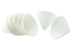House Brand 6 oz. Paper Evacuator Cup Liner, Rolled Rims, 4" Diameter, Box of 250 - House Brand 6 oz. Paper Evacuator Cup Liner, Rolled Rims, 4" Diameter, for use - Image 1