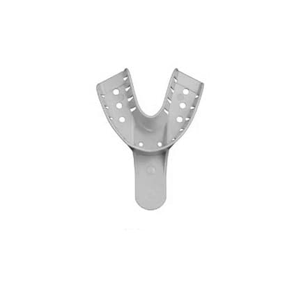 House Brand #4 Disposable Medium Perforated Lower Full-Arch Plastic Impression Tray, Adult, 12/Pkg - House Brand #4 Disposable Medium Perforated Lower Full-Arch Plastic Impression - Image 1