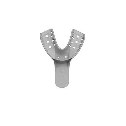 House Brand #6 Disposable Small Perforated Lower Full-Arch Plastic Impression Tray, 12/Pkg - House Brand #6 Disposable Small Perforated Lower Full-Arch Plastic Impression - Image 1