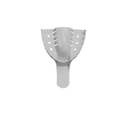 House Brand #1 Disposable Large Perforated Upper Full-Arch Plastic Impression Tray, 12/Pkg - House Brand #1 Disposable Large Perforated Upper Full-Arch Plastic Impression - Image 1
