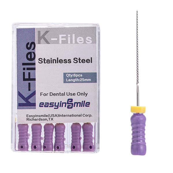 House Brand K-Files 25mm #08, Stainless Steel, 6/Box - House Brand K-Files 25mm #08 6/Box. Stainless Steel - Image 1
