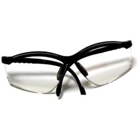 House Brand Safety Glasses, Contemporary Style, Clear Lenses, Adjustable Temple, 1/Pk - House Brand Safety Glasses, Contemporary Style 1/Pk. Stylish wraparound design - Image 1