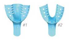 House Brand #1 Large Upper Full-Arch Perforated Blue Disposable Impression Tray, 10/Pkg - House Brand #1 Large Upper Full-Arch Perforated Blue Disposable Impression - Image 1
