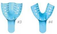 House Brand #3 Medium Upper Full-Arch Perforated Blue Disposable Impression Tray, 10/Pkg - House Brand #3 Medium Upper Full-Arch Perforated Blue Disposable Impression - Image 1