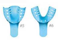 House Brand #6 Small Lower Full-Arch Perforated Blue Disposable Impression Tray, 10/Pkg - House Brand #6 Small Lower Full-Arch Perforated Blue Disposable Impression - Image 1
