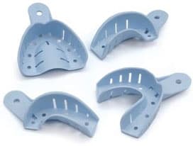 House Brand #10 Perforated Upper Anterior Plastic Impression Trays, Light Blue, 12/Pkg - House Brand #10 Perforated Upper Anterior Plastic Impression Trays, Light Blue - Image 1