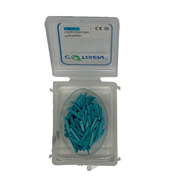 RMH3 Dental Poly-Wooden Wedges, 14mm, Blue, 100/Pk - RMH3 Dental Poly-Wooden 14mm Wedges, Blue 100/Pk - Image 1
