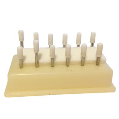 House Brand CY1 FG White Mounted Stone, Flat End Cone/Short Cylinder, Aluminum Oxide, 12/Pk - House Brand CY1 FG White Mounted Stone, 12/Pk. Flat end cone/short cylinder - Image 1