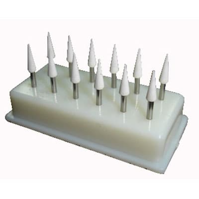 House Brand CN1 FG White Mounted Stone, Pointed Cone/Christmas Tree, Aluminum Oxide, 12/Pk - House Brand CN1 FG White Mounted Stone, 12/Pk. Pointed cone/christmas tree - Image 1