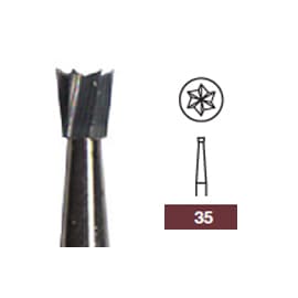 FG #35 Inverted Cone Carbide Bur, Clinic Pack of 100 - House Brand FG #35 inverted cone Carbide Bur, clinic pack of 100 burs - Image 1