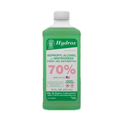 Hydrox 70% Isopropyl Rubbing Alcohol, Wintergreen Scent, 16 oz Bottle - Hydrox 70% Isopropyl Rubbing Alcohol - Wintergreen, 16 oz Bottle - Image 1