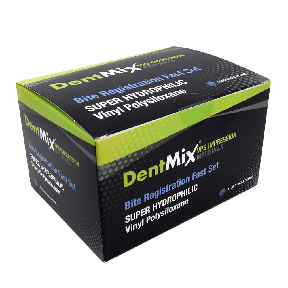 DentMix Fast Set VPS Bite Registration Material, Blue, 4 x 50ml Cartridges with 12 Mixing Tips - DentMix Fast Set VPS Bite Registration Material, Blue, 4 - 50ml Cartridges and 12 Mixing Tips - Image 1