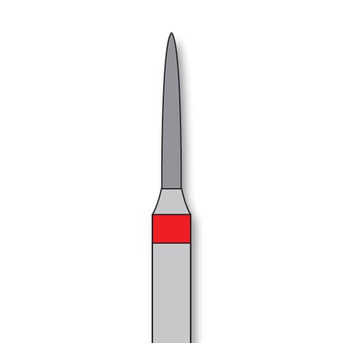 iSmile FG #862.010 F Flame Diamond Bur, Fine Grit, 1.0 mm Head, 8.0 mm Length, 5/Pk - iSmile FG # 862.010 F Flame, 5/pk. High quality, multi-use diamond burs - Image 1