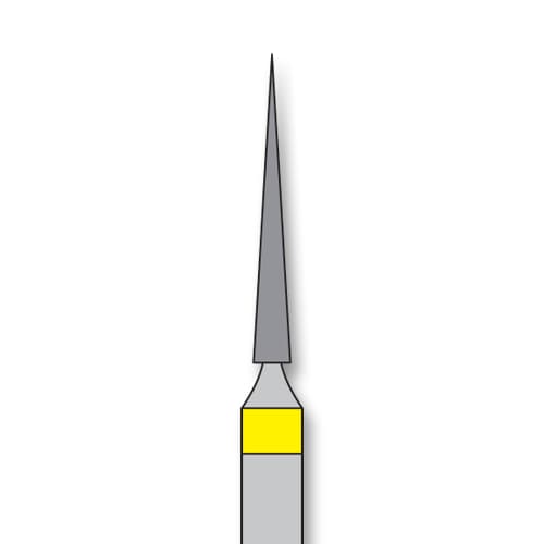 iSmile FG #859.012 XF Needle Diamond Bur, X-Fine Grit, 1.2 mm Head, 10.0 mm Length, 5/Pk - iSmile FG # 859.012 XF Needles, 5/pk. High quality, multi-use diamond burs - Image 1