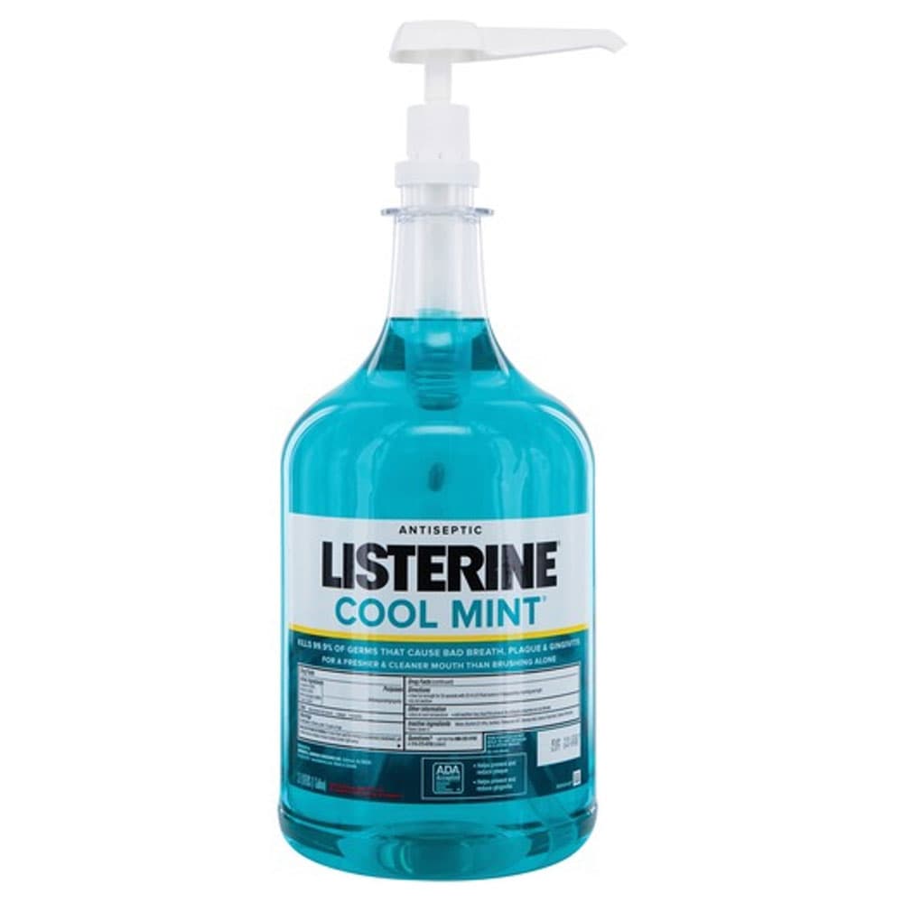 Listerine Cool Mint Antiseptic Mouthwash, 1 Gallon with Pump - Cool Mint Listerine Mouthwash 1 Gallon with Pump - Image 1