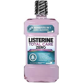 Listerine Total Care Zero Fresh Mint Mouthwash, Alcohol-Free Anticavity, 3.2 oz Bottles, 24/Cs - Listerine Total Care Zero Fresh Mint Mouthwash 3.2 oz - 24/Cs. Low Intensity - Image 1