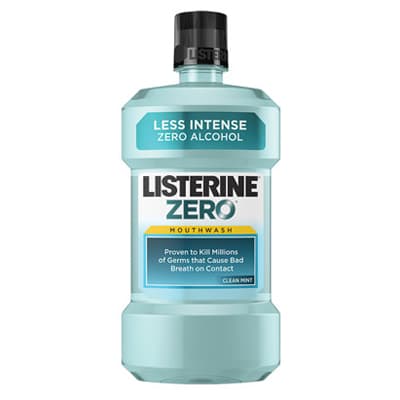 Listerine Zero Clean Mint Alcohol-Free Mouthwash, 1.5 L Bottle, 6/Case - Listerine Zero Clean Mint Mouthwash 1.5 liters - 6/cs. Low intensity - Image 1