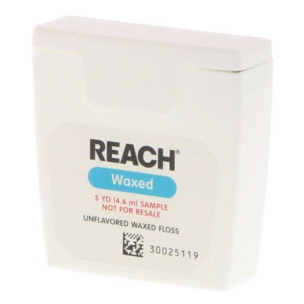 Reach Unflavored Waxed Dental Floss, Trial Size, 5 Yards, 144/Pk - Reach Floss - Unflavored Waxed Trial Size, 5 yards 144/Pk. Dental Floss - Image 1