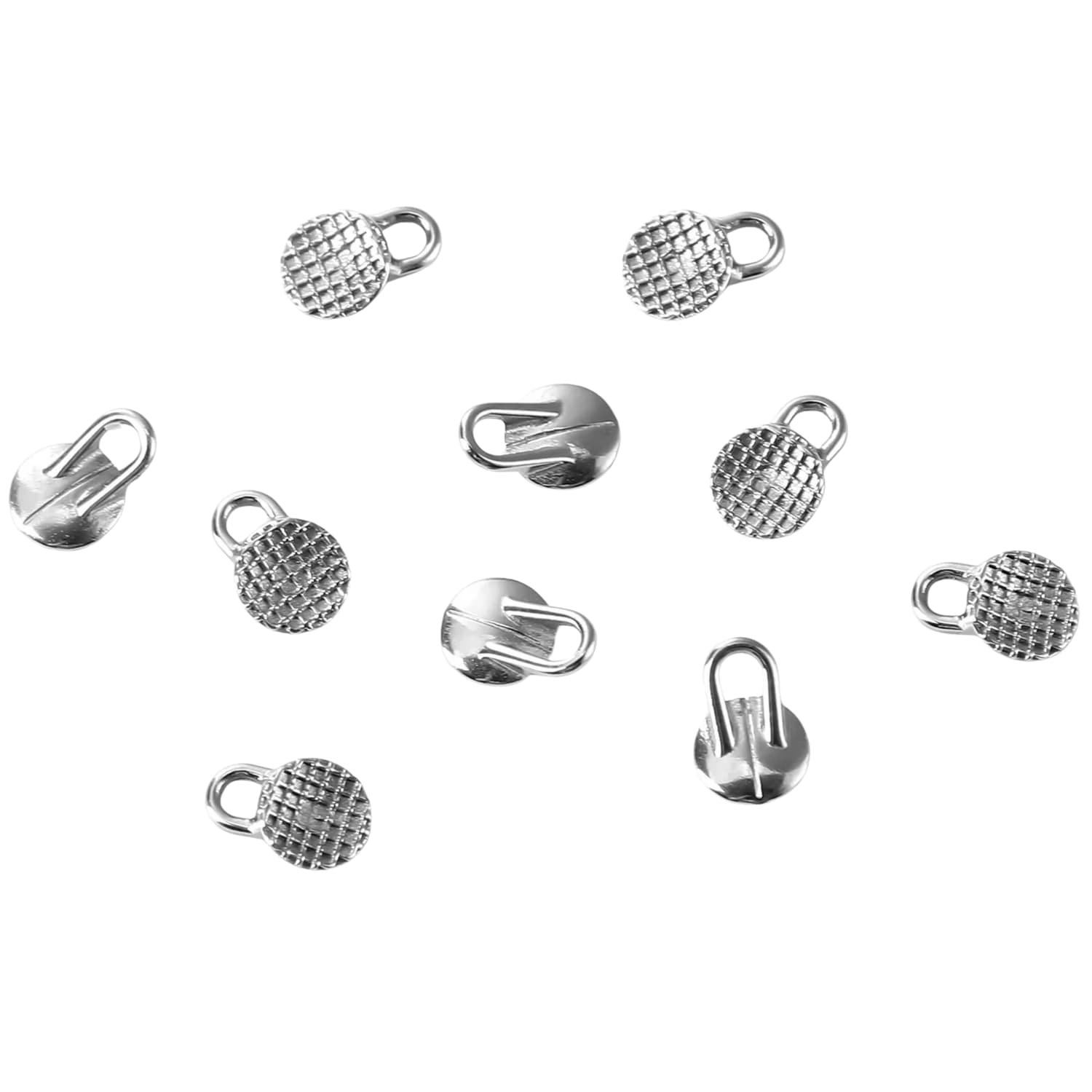 JMU Bondable Lingual Buttons with Traction Hook, Round Mesh Base, 10/Pk - JMU Bondable Lingual Buttons w/Traction Hook, Round Mesh Base, 10/Pk - Image 1
