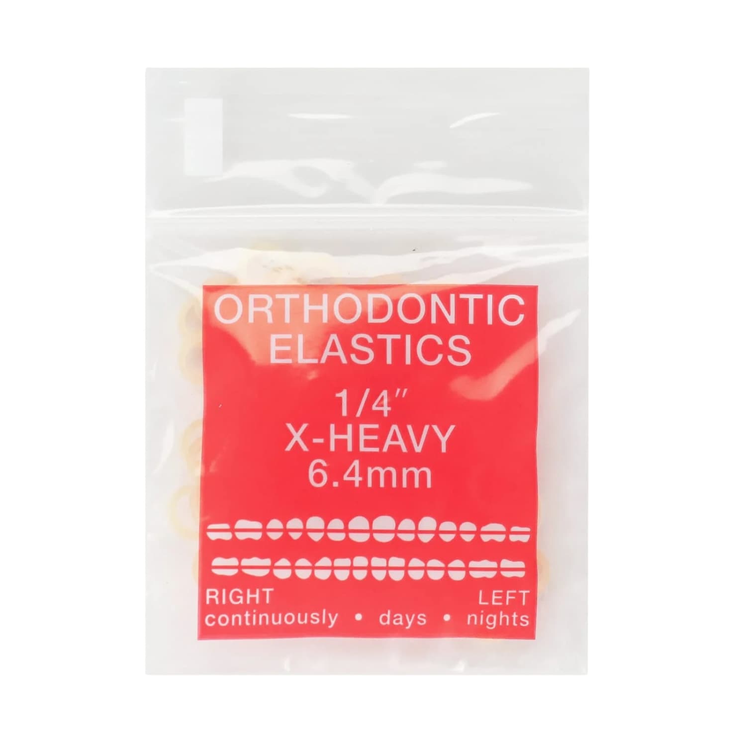 JMU Intraoral Latex Elastics, Extra Heavy, 1/4", Yellow, 100/Pk - JMU Intraoral Latex Elastics, Extra Heavy, 1/4", Yellow, 100/Pk - Image 1