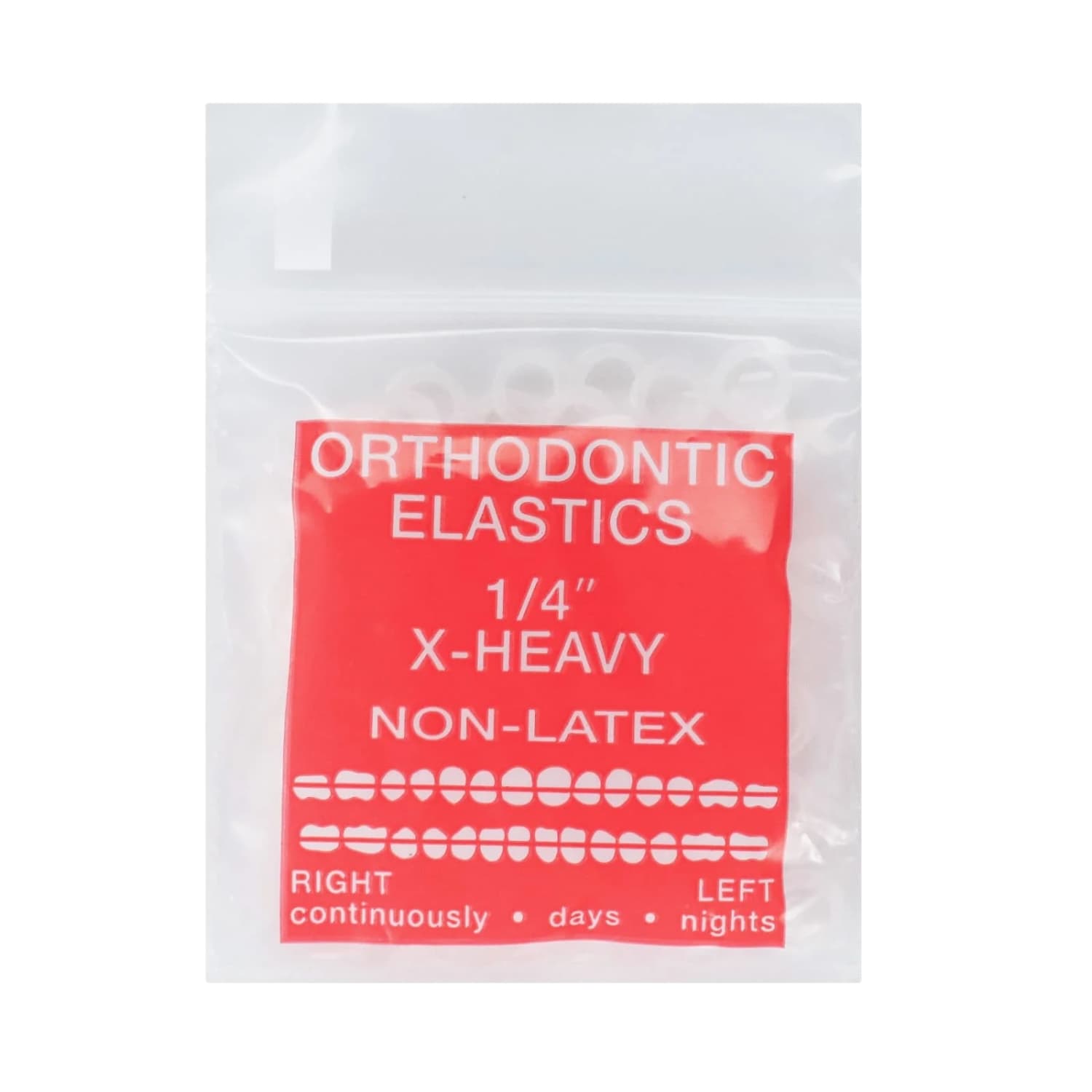 JMU Intraoral Latex-Free Elastics, Extra Heavy, 1/4", Clear, 100/Pk - JMU Intraoral Latex-Free Elastics, Extra Heavy, 1/4", Clear, 100/Pk - Image 1