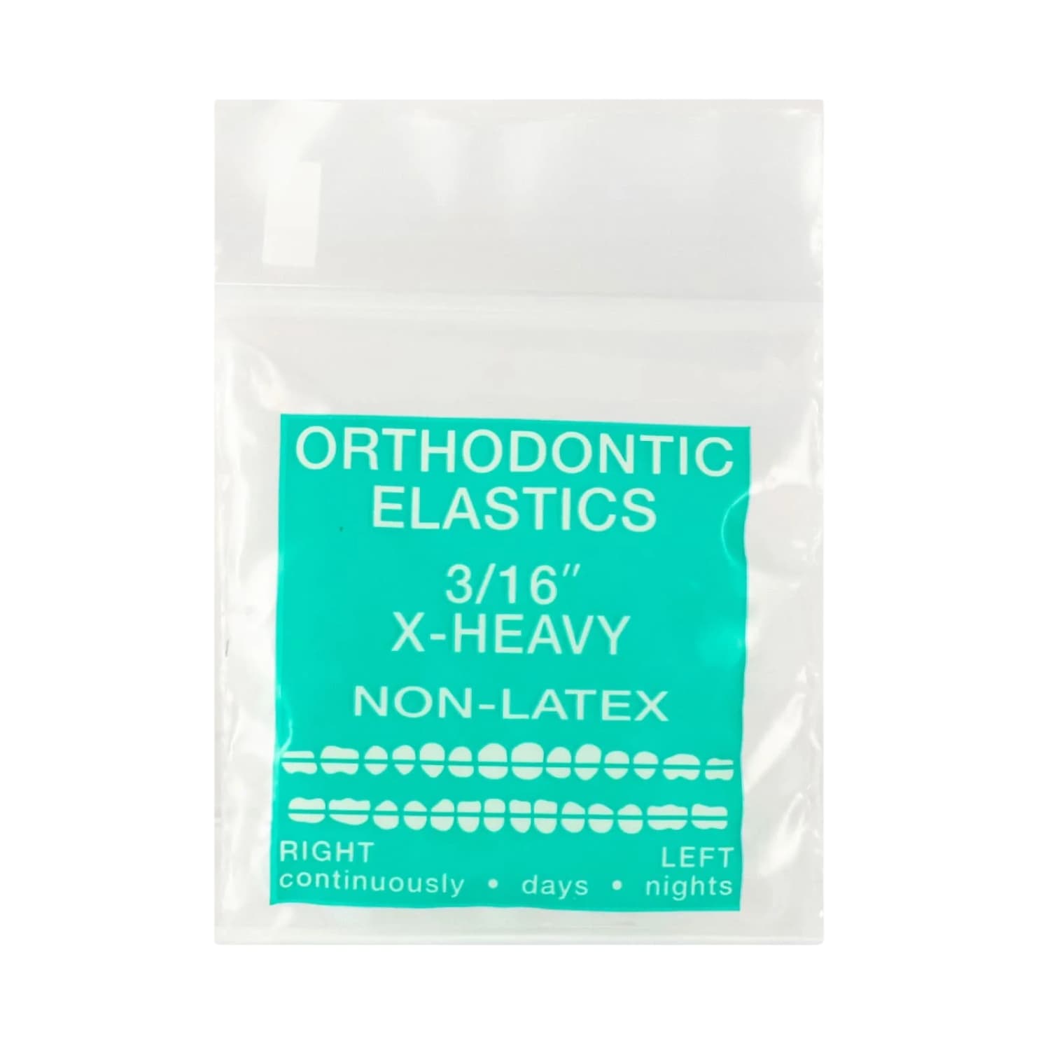 JMU Intraoral Latex-Free Elastics, Extra Heavy, 3/16", Clear, 100/Pk - JMU Intraoral Latex-Free Elastics, Extra Heavy, 3/16", Clear, 100/Pk - Image 1