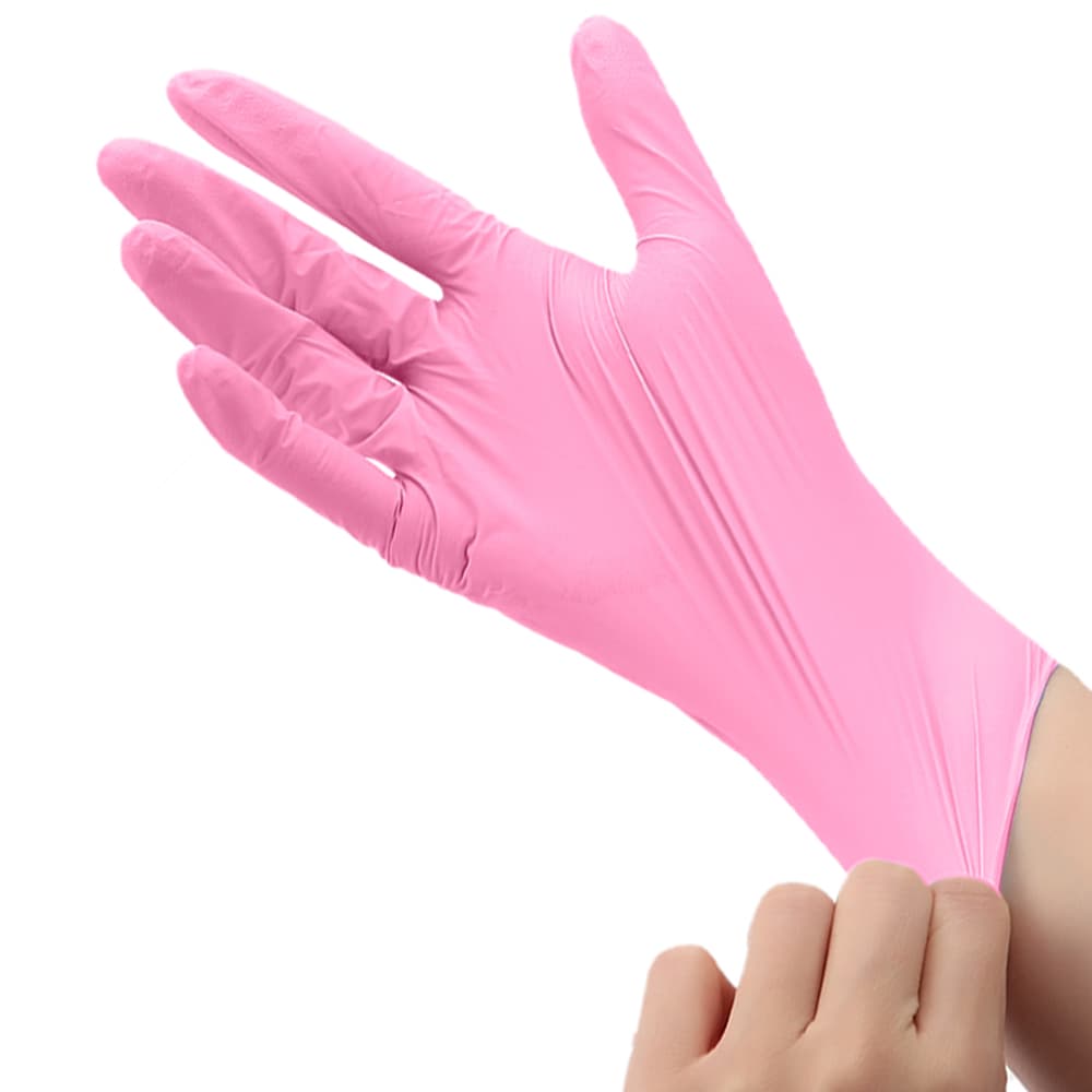 JMU Nitrile Exam Gloves, Powder Free, X-Large, Pink, 1200/Case - JMU Nitrile Exam Gloves, Powder Free, X-Large, Pink, 1200/Pk - Image 1