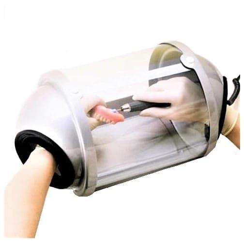 MedicNRG Portable Grinding Box, 15" with Expandable Hand Sleeves, Clear Replaceable Dust Cover - Grinding Box - Image 1