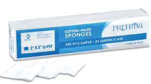 Prehma 2" x 2" 8-Ply Non-Sterile Woven Cotton Filled Gauze Sponge, Case of 5000 - Prehma 2" x 2" 8-Ply Non-Sterile Woven Cotton Filled Gauze Sponge, case of 5000 - Image 1