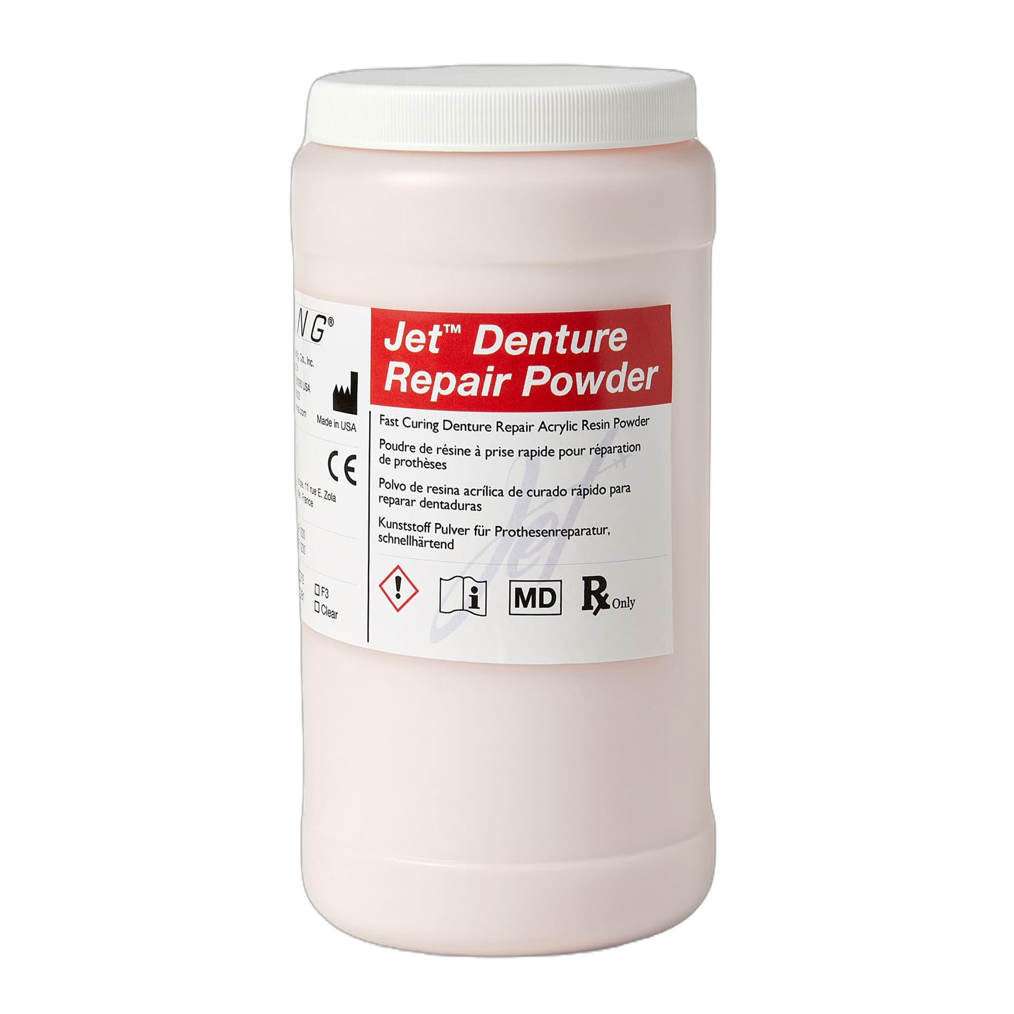 Jet Denture Repair Powder Clear, 1 lb (454 g) - Jet Denture Repair Powder Clear, 454 g - Image 1