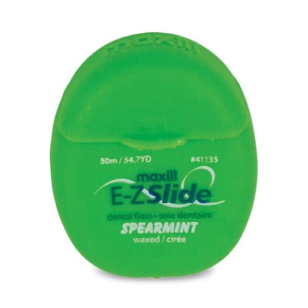 Maxill E-Z Slide Waxed Dental Floss, Spearmint Flavor, 54 yd/Dispenser, 144 Dispensers/Box - Maxill E-Z Slide Waxed Dental Floss, Spearmint Flavor, 54 yd/Dispenser, 144 Dispensers/Box. - Image 1