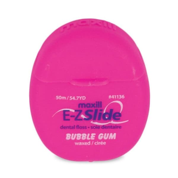 Maxill E-Z Slide Waxed Dental Floss, Bubble Gum Flavor, 54 yd/Dispenser, 144 Dispensers/Box - Maxill E-Z Slide Waxed Dental Floss, Bubble Gum Flavor, 54 yd/Dispenser, 144 Dispensers/Box. - Image 1