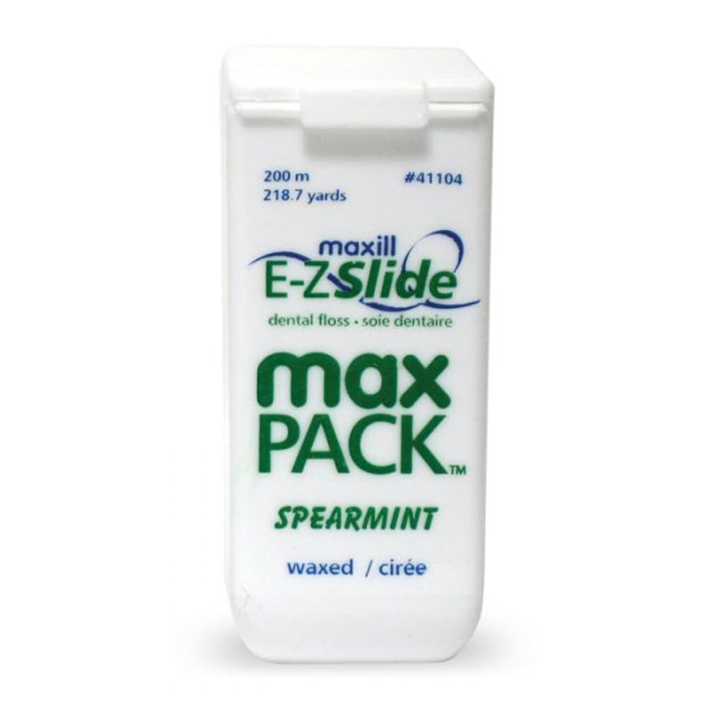 Maxill E-Z Slide Max Pack Waxed Dental Floss, Spearmint Flavor, 218 yd, 1/Pk - Maxill E-Z Slide max PACK 218 yd Waxed Floss, Spearmint Flavor, 1/Pk - Image 1