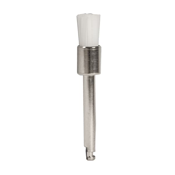 ipana Latch Type Flat Prophy Brush, Regular White Nylon, Metal Shank, 15 mm Shank Length, 144/Box - ipana Latch Type Flat Prophy Brush, Regular White Nylon, Metal shank, 144/Box - Image 1
