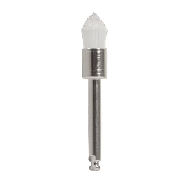 ipana Latch Type Tapered Prophy Brush, Regular White Nylon, Metal Shank, 15 mm Shank Length, 144/Box - ipana Latch Type Tapered Prophy Brush, Regular White Nylon, Metal shank, 144/Box. - Image 1
