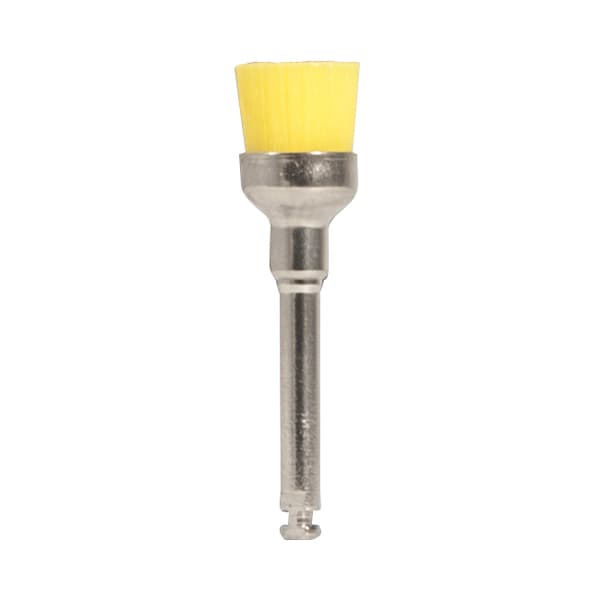 ipana Latch Type Mini Cup Prophy Brush, X-Soft Yellow Nylon, Metal Shank, 15 mm Shank Length, 144/Box - ipana Latch Type Mini Cup Prophy Brush - X-Soft Yellow Nylon, Metal shank, 144/Box - Image 1