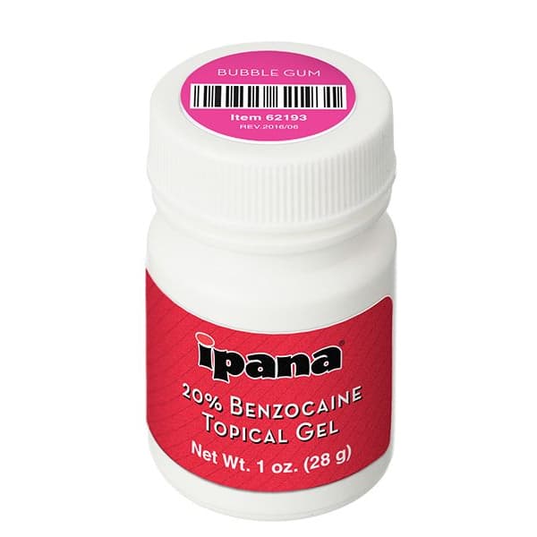 Ipana 20% Benzocaine Topical Gel, Bubble Gum Flavor, 1 oz Jar - ipana 20% Benzocaine Topical Gel - Bubble Gum1oz Jar. - Image 1