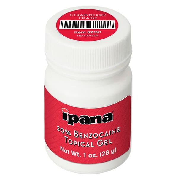 Maxill ipana 20% Benzocaine Topical Gel, Strawberry Flavor, 1 oz Jar - ipana 20% Benzocaine Topical Gel - Strawberry 1oz Jar. - Image 1