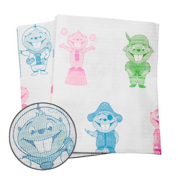 Maxill Kidz Bibz Patient Bibs, 13" x 18", 2-Ply Paper/1-Ply Poly, Colorful, 250/Case - Maxill Kidz Bibz Patient Bibs, 13" x 18", 2-Ply Paper/1-Ply Poly, Colorful, 250/Case - Image 1