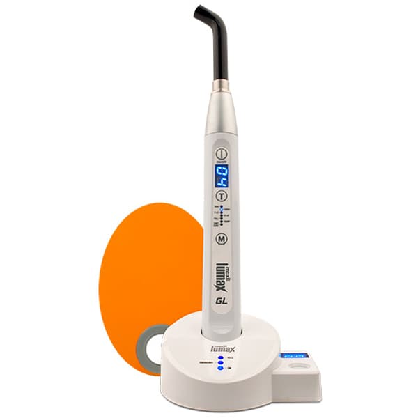 Maxill Lumax GL Broad Spectrum LED Curing Light Kit with Charging Station, Light Shield, and 100 Sleeves - lumax GL Broad Spectrum LED Curing Light Kit. Includes: - Image 1