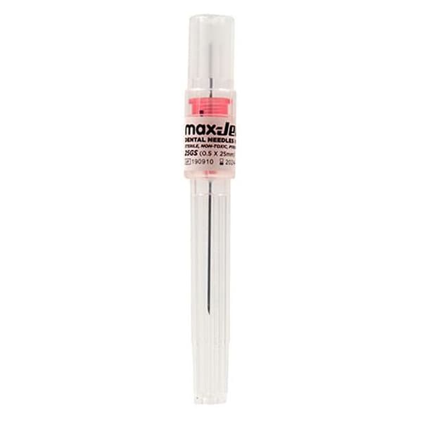 max-Ject 25G Short (0.5 x 25mm) Sterile Plastic Hub Dental Needles, Single Use, 100/Box - max-Ject 25G Short (0.5 x 25mm) Sterile Plastic Hub Dental Needles, Single Use, 100/Box. - Image 1