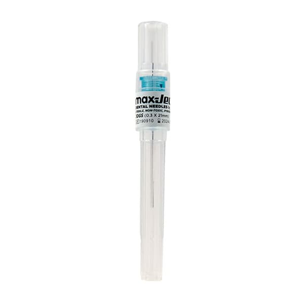 max-Ject 30G Short (0.3 x 21mm) Sterile Plastic Hub Dental Needles, Single Use, 100/Box - max-Ject 30G Short (0.3 x 21mm) Sterile Plastic Hub Dental Needles, Single Use, 100/Box. - Image 1