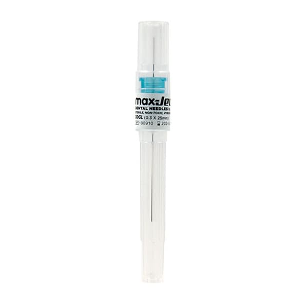 max-Ject 30G Long (0.3 x 25mm) Sterile Plastic Hub Dental Needles, Single Use, 100/Box - max-Ject 30G Long (0.3 x 25mm) Sterile Plastic Hub Dental Needles, Single Use, 100/Box. - Image 1