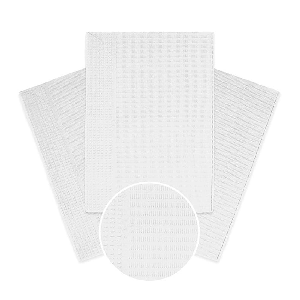 Maxill maxi-bibs Patient Bibs, 13" x 18", 2-Ply Paper/1-Ply Poly, White, 500/Case - Maxill maxi-bibs Patient Bibs, 13" x 18", 2-Ply Paper/1-Ply Poly, White, 500/Case - Image 1