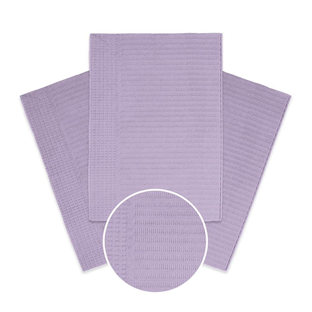 Maxill maxi-bibs Patient Bibs, 13" x 18", 2-Ply Paper/1-Ply Poly, Lavender, 500/Case - Maxill maxi-bibs Patient Bibs, 13" x 18", 2-Ply Paper/1-Ply Poly, Lavender, 500/Case - Image 1