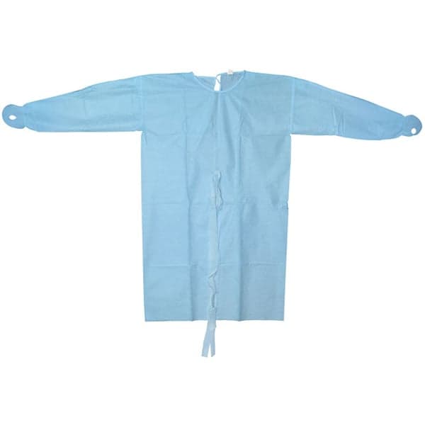 Packard Healthcare AAMI Level 2 Isolation Gowns, Elastic Cuff with Thumb Loop, Universal, Blue, 50/Pk - Packard Healthcare AAMI Level 2 Isolation Gowns, Elastic Cuff with Thumb Loop, Universal, Blue, 50/Pk. - Image 1
