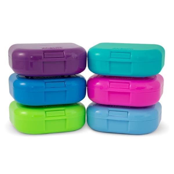maxill Retainer Boxes, Assorted Colors (Purple, Blue, Lime Green, Aqua, Pink, Sky Blue), 50/Box - maxill Retainer Boxes, Assorted Colors 50/Box - Image 1