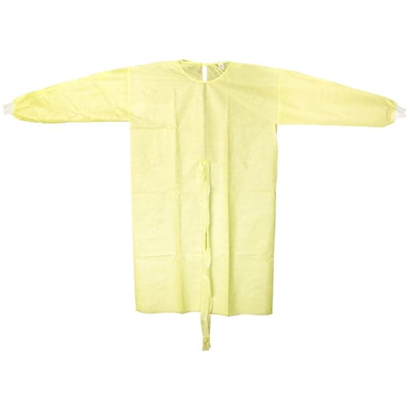 Maxill aquist AAMI Level 2 Isolation Gowns, Knit Cuff, Universal, Yellow, 10/Pk - Maxill aquist AAMI Level 2 Isolation Gowns, Knit Cuff, Universal, Yellow, 10/Pk - Image 1