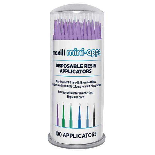 Maxill mini-apps Disposable Resin Applicators, Super Small, Lavender, 100/Tube - mini-apps Disposable Resin Applicators, Super Small, Lavender, 100/Tube. - Image 1